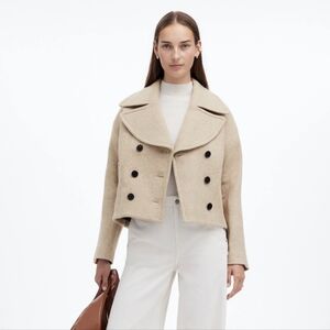 Madewell Oversized-Collar Cropped Pea Coat